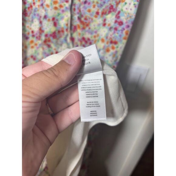 Rails Frida Floral Asymmetric Hem Dress Size Medium White Pink Sundress Feminine - Picture 6 of 7